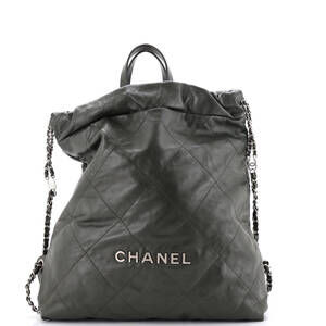 Chanel Large 22 Chain Backpack Quilted Calfskin